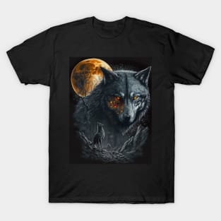 Wolf with orange spark T-Shirt